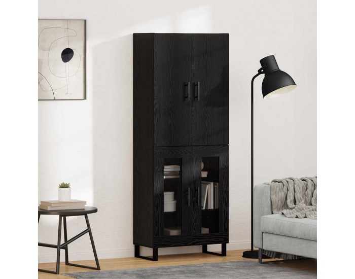 Sonata H Висок шкаф 2 pcs Черния дъб Инженерна дървесина и стъкло