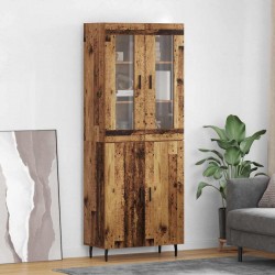 Sonata H Висок шкаф 2 pcs Старо дърво Инженерна дървесина и стъкло - Дневна