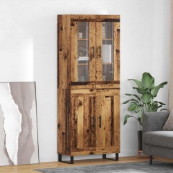 Sonata H Висок шкаф 2 pcs Старо дърво Инженерна дървесина и стъкло - Шкафове, Витрини, Модулни секции