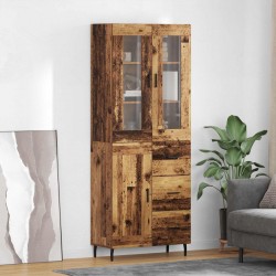 Sonata H Висок шкаф 2 pcs Старо дърво Инженерна дървесина и стъкло - Дневна
