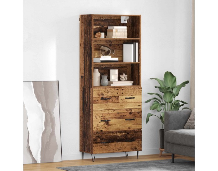 Sonata H Висок шкаф Старо дърво 69,5 x 34 x 180 см Инженерно дърво