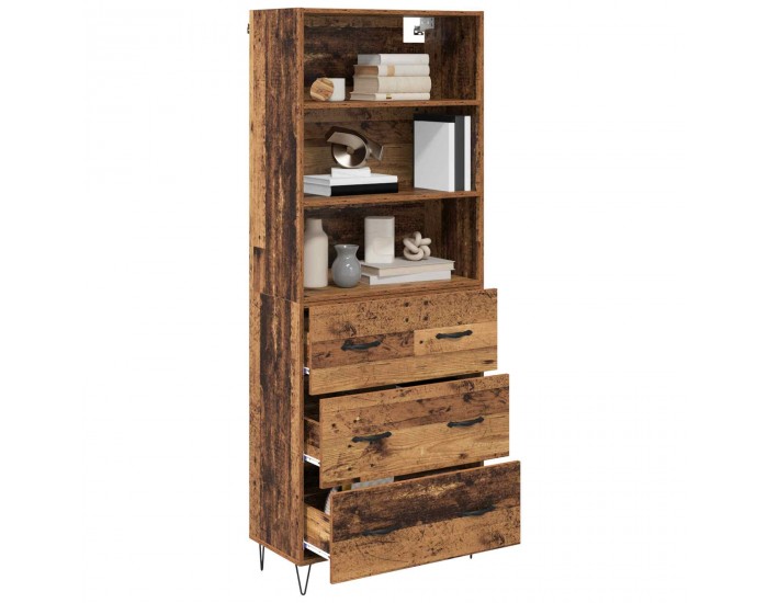 Sonata H Висок шкаф Старо дърво 69,5 x 34 x 180 см Инженерно дърво