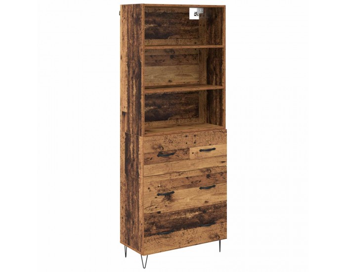 Sonata H Висок шкаф Старо дърво 69,5 x 34 x 180 см Инженерно дърво