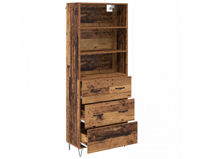 Sonata H Висок шкаф Старо дърво 69,5 x 34 x 180 см Инженерно дърво