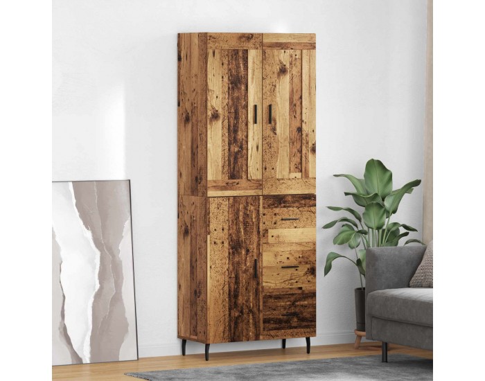 Sonata H Висок шкаф 2 pcs Старо дърво Инженерна дървесина и стъкло