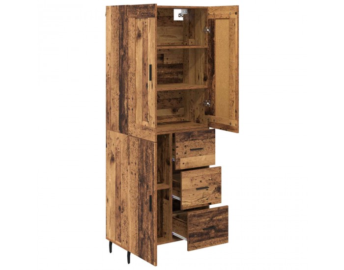 Sonata H Висок шкаф 2 pcs Старо дърво Инженерна дървесина и стъкло