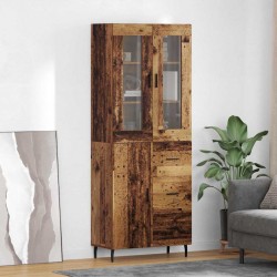 Sonata H Висок шкаф 2 pcs Старо дърво Инженерна дървесина и стъкло - Дневна