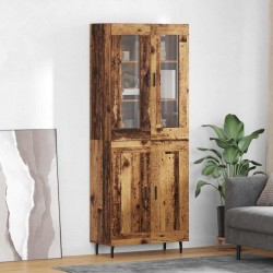 Sonata H Висок шкаф 2 pcs Старо дърво Инженерна дървесина и стъкло - Дневна