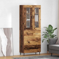 Sonata H Висок шкаф 2 pcs Старо дърво Инженерна дървесина и стъкло - Дневна