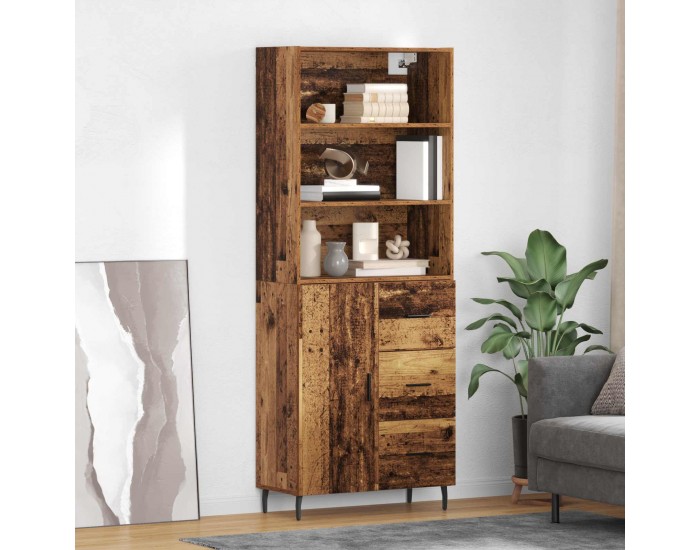 Sonata H Висок шкаф 2 pcs Старо дърво Инженерна дървесина и стъкло