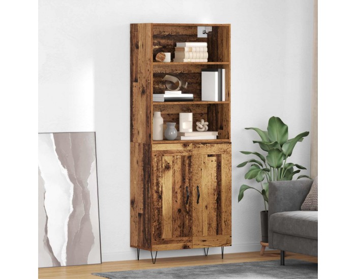 Sonata H Висок шкаф Старо дърво 69,5 x 34 x 180 см Инженерно дърво
