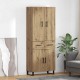 Sonata H Висок шкаф с чекмедже 2 pcs Дъб Инженерна дървесина и стъкло