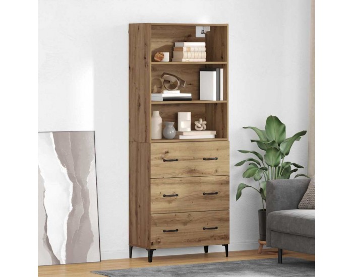Sonata H Висок шкаф с чекмедже Дъб 69,5 x 34 x 180 см Инженерно дърво
