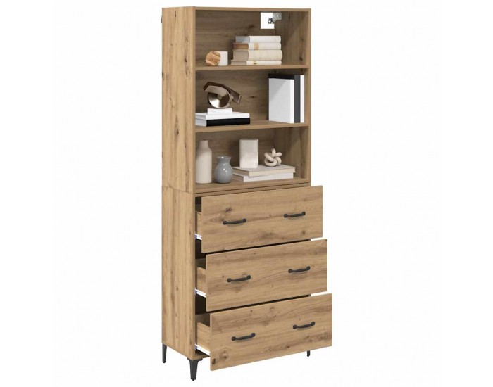 Sonata H Висок шкаф с чекмедже Дъб 69,5 x 34 x 180 см Инженерно дърво