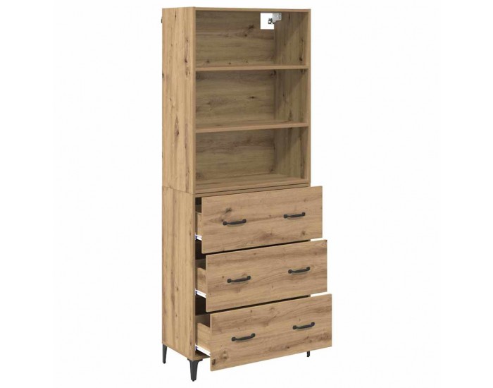 Sonata H Висок шкаф с чекмедже Дъб 69,5 x 34 x 180 см Инженерно дърво