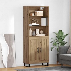 Sonata H Висок шкаф Дъб 69,5 x 34 x 180 см Инженерно дърво - Дневна