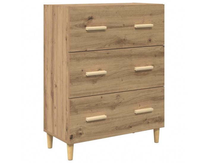 Sonata H Висок шкаф Дъб 69,5 x 34 x 180 см Инженерна дървесина и стъкло