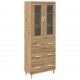 Sonata H Висок шкаф Дъб 69,5 x 34 x 180 см Инженерна дървесина и стъкло