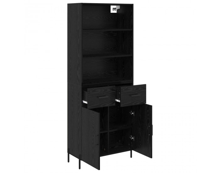 Sonata H Висок шкаф Черен дъб 69,5 x 34 x 180 см Инженерно дърво