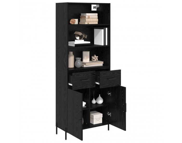Sonata H Висок шкаф Черен дъб 69,5 x 34 x 180 см Инженерно дърво