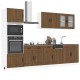 Sonata H Комплект кухненски шкафове, 7 части, Kalmar, кафяв дъб, инженерна дървесина