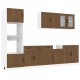 Sonata H Комплект кухненски шкафове, 7 части, Kalmar, кафяв дъб, инженерна дървесина
