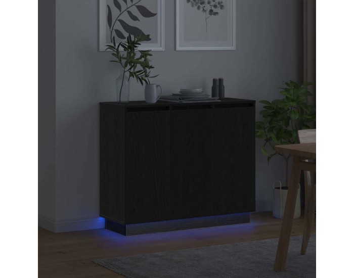 Sonata H LED конзолна маса Черния дъб 90 х 32 х 75 см Инженерно дърво