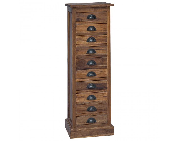 Sonata H Плика с чекмедже Кафяво 35,5 х 30 х 100 см Солидно тиково дърво