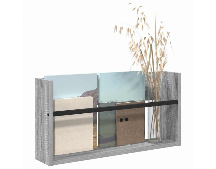 Sonata H Етажерка за списания Сив Сонома 60 x 12 x 30 см Инженерно дърво