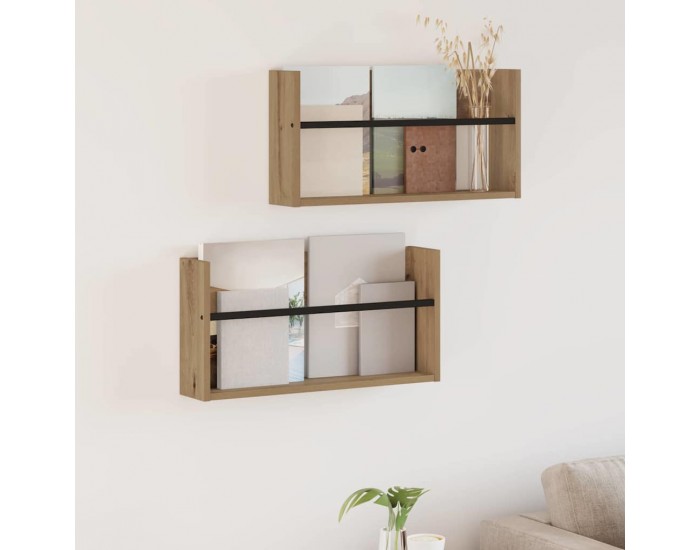 Sonata H Етажерка за списания 2 pcs Дъб 60 x 12 x 30 см Инженерно дърво