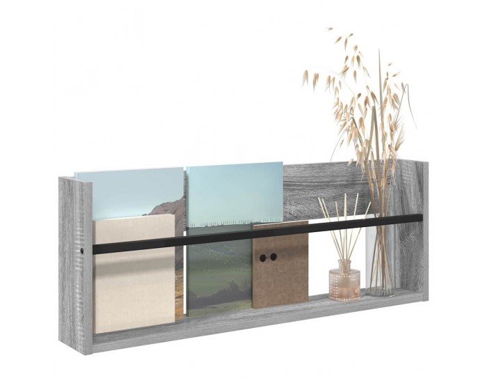 Sonata H Етажерка за списания Сив Сонома 80 x 12 x 30 см Инженерно дърво