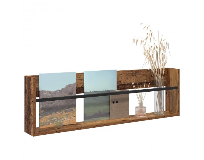 Sonata H Етажерка за списания с рафт Старо дърво 100 x 12 x 30 см