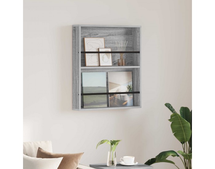 Sonata H Етажерка за списания Сив Сонома 60 x 12 x 70 см Инженерно дърво