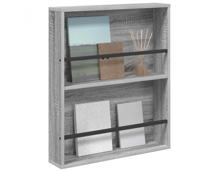 Sonata H Етажерка за списания Сив Сонома 60 x 12 x 70 см Инженерно дърво