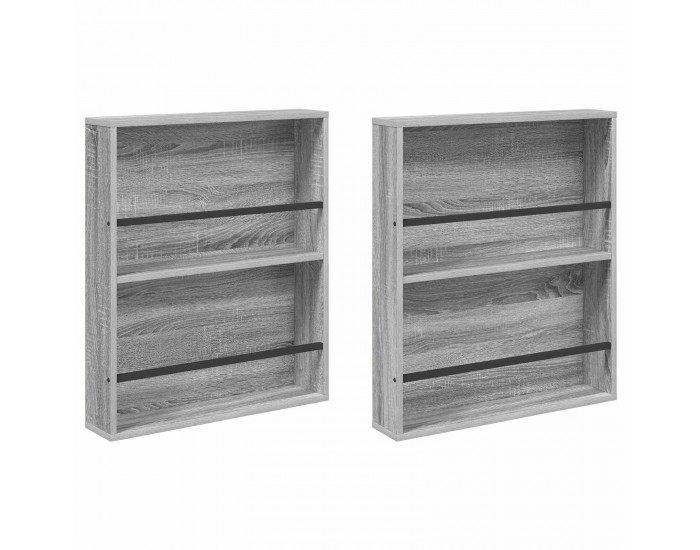 Sonata H Етажерка за списания с рафт 2 pcs Сив Сонома 60 x 12 x 70 см