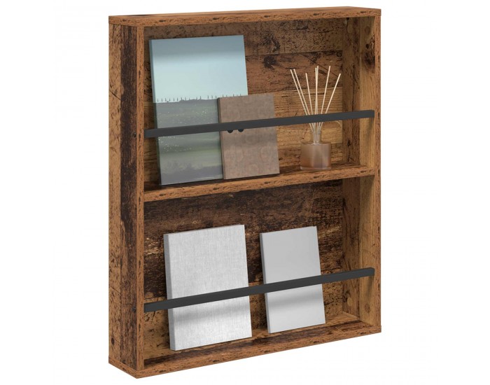 Sonata H Етажерка за списания с рафт Старо дърво 60 x 12 x 70 см