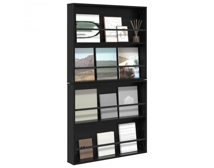 Sonata H Етажерка за списания с рафт 2 pcs Черния дъб 80 x 12 x 70 см