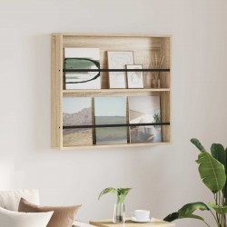 Sonata H Етажерка за списания Сонома дъб 80 x 12 x 70 см Инженерно дърво - Изтривалки и Поставки за чадъри