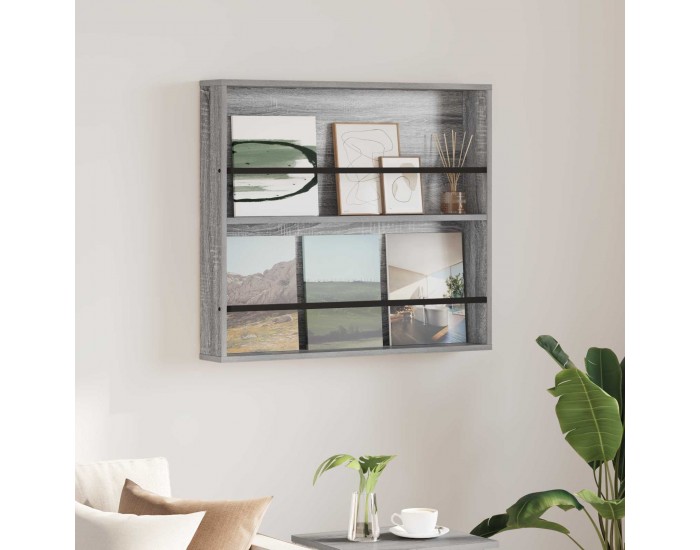 Sonata H Етажерка за списания Сив Сонома 80 x 12 x 70 см Инженерно дърво