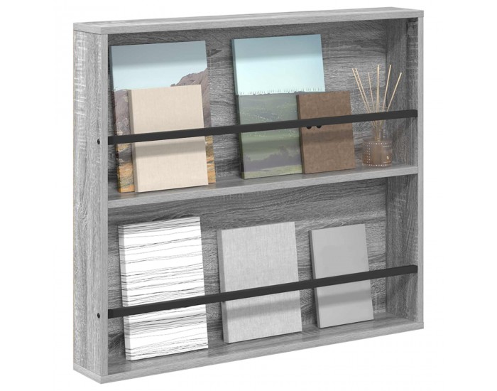 Sonata H Етажерка за списания Сив Сонома 80 x 12 x 70 см Инженерно дърво