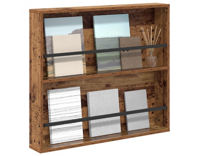 Sonata H Етажерка за списания с рафт Старо дърво 80 x 12 x 70 см