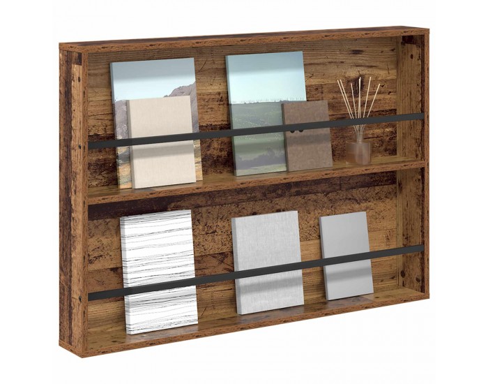 Sonata H Етажерка за списания с рафт Старо дърво 100 x 12 x 70 см
