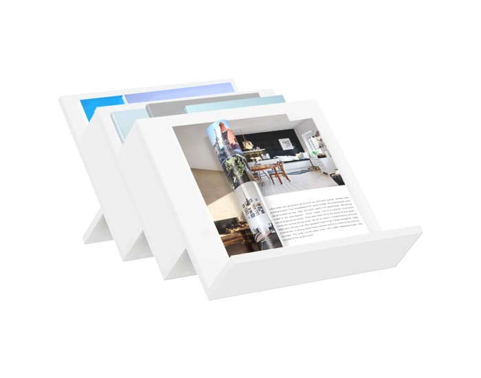 Sonata H Етажерка за списания Бяло 53 x 40 x 28.5 см Инженерно дърво