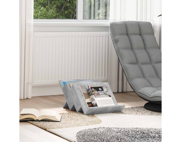 Sonata H Етажерка за списания с рафт Бетоново сиво 53 x 40 x 28.5 см