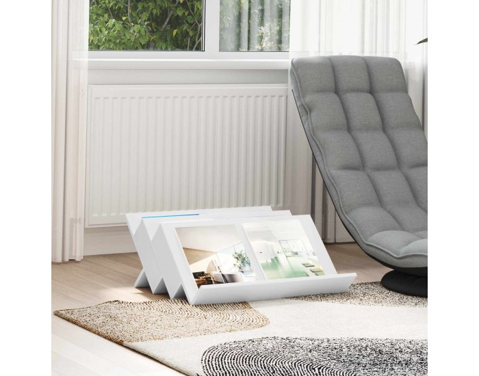 Sonata H Етажерка за списания Бяло 65 x 53 x 28,5 см Инженерно дърво