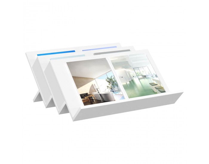 Sonata H Етажерка за списания Бяло 65 x 53 x 28,5 см Инженерно дърво