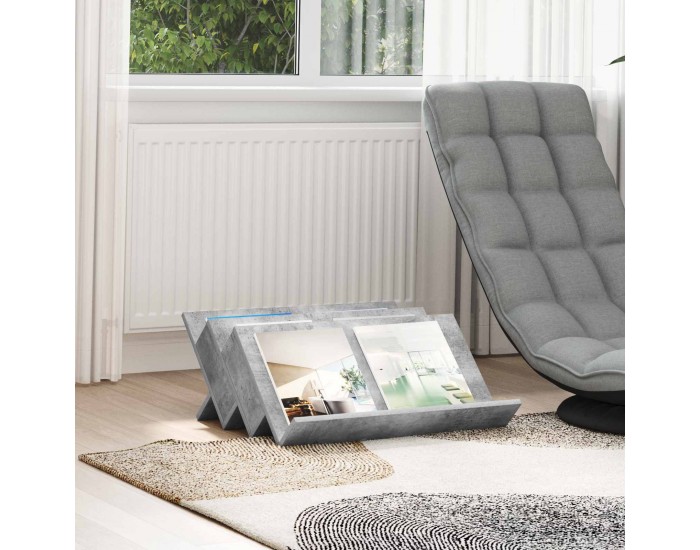 Sonata H Етажерка за списания с рафт Бетоново сиво 65 x 53 x 28,5 см
