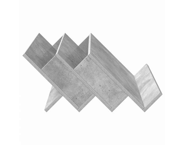 Sonata H Етажерка за списания с рафт Бетоново сиво 65 x 53 x 28,5 см