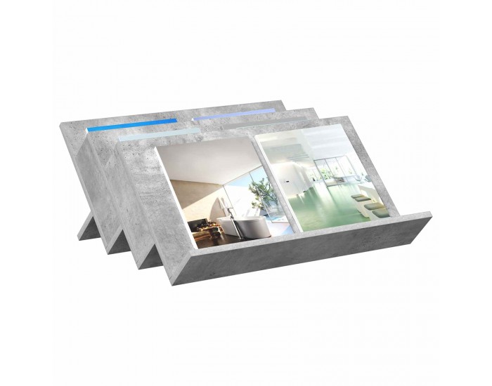 Sonata H Етажерка за списания с рафт Бетоново сиво 65 x 53 x 28,5 см