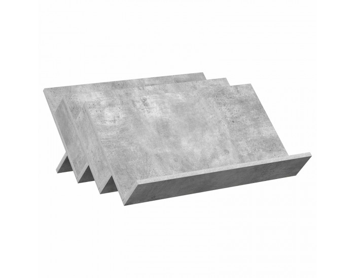 Sonata H Етажерка за списания с рафт Бетоново сиво 65 x 53 x 28,5 см